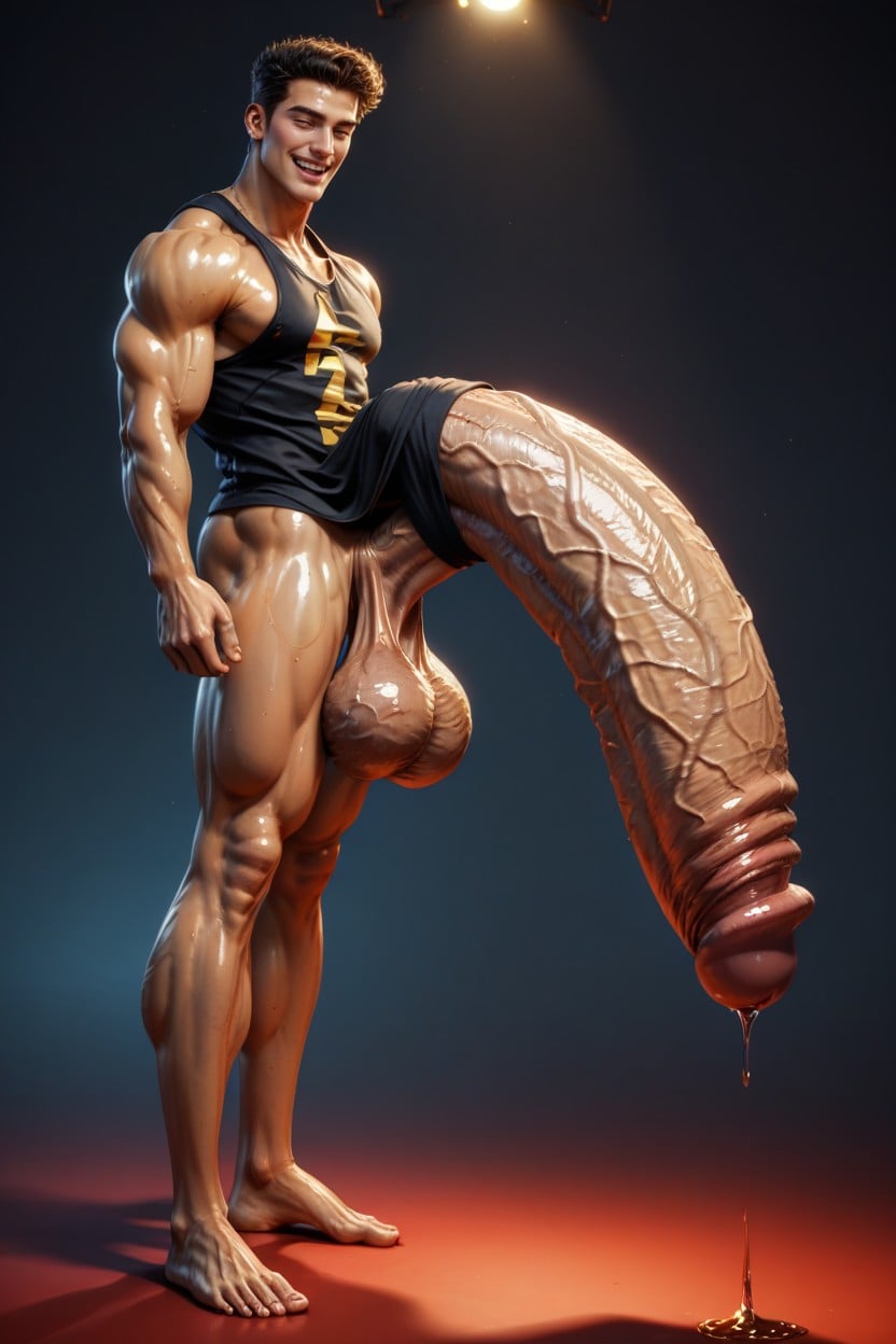 Long Legs, Extreme Defined Torso, Extreme Hyper Cock AI Gay Porn