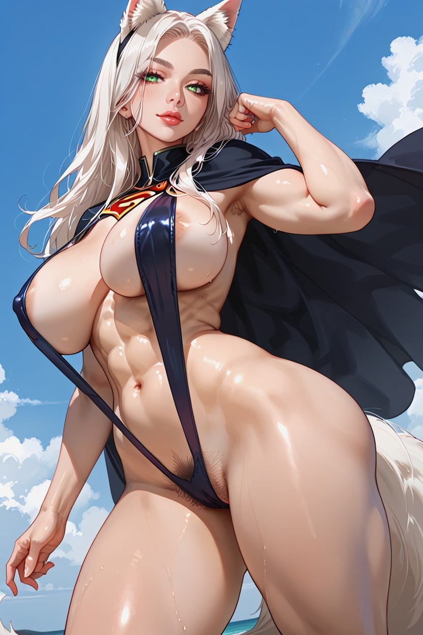 Pulling Back Toes With Hand, Feets, Floating Like A Superhero Hentai AI Porn