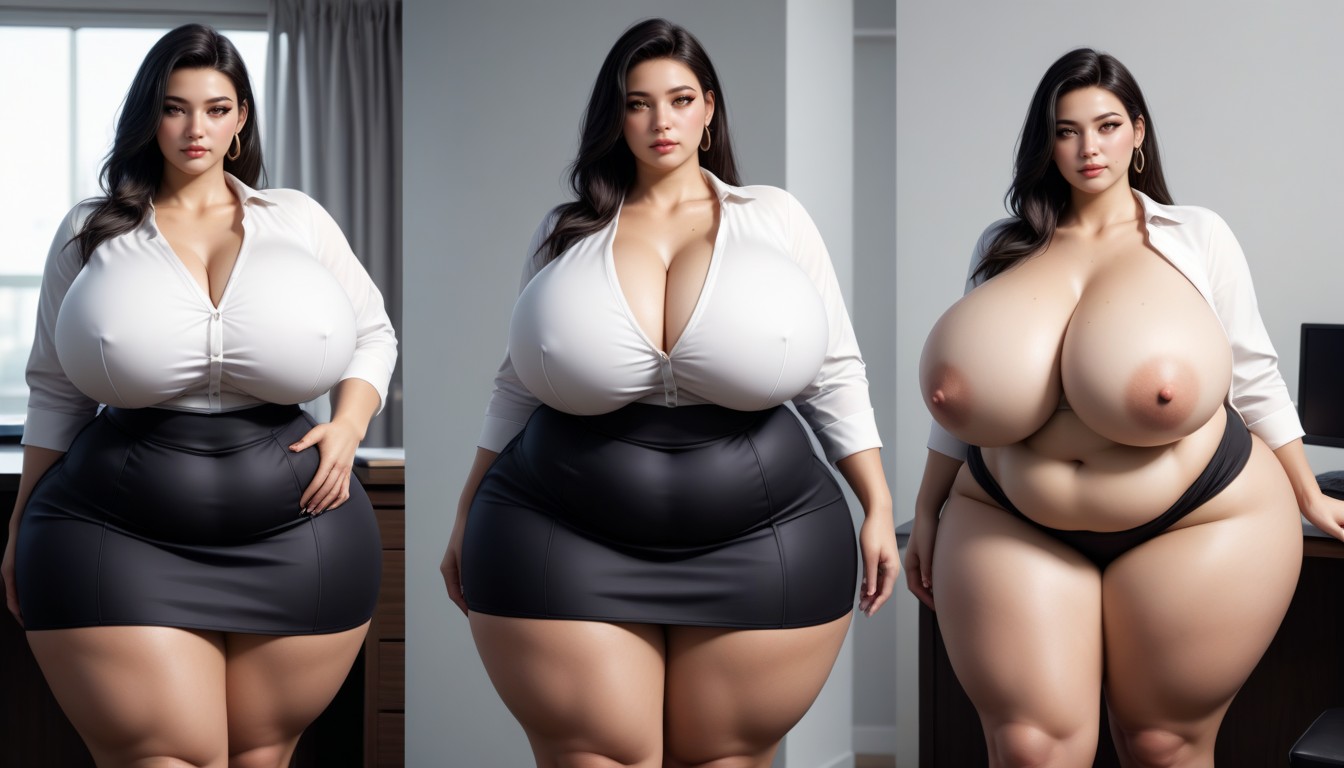 18+, Standing, Thick Wide Hips BBW AI Porn