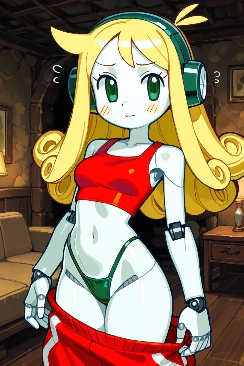 White Tits, Baggy Red Pants, Straight Hair ヘンタイAIポルノ