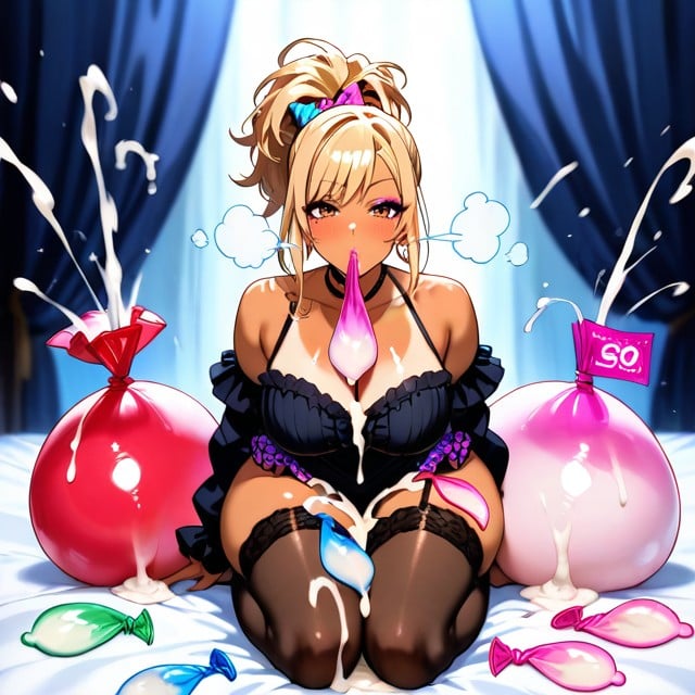 Only Females, Condoms Blown Like Balloons, Females AI Gay Porn