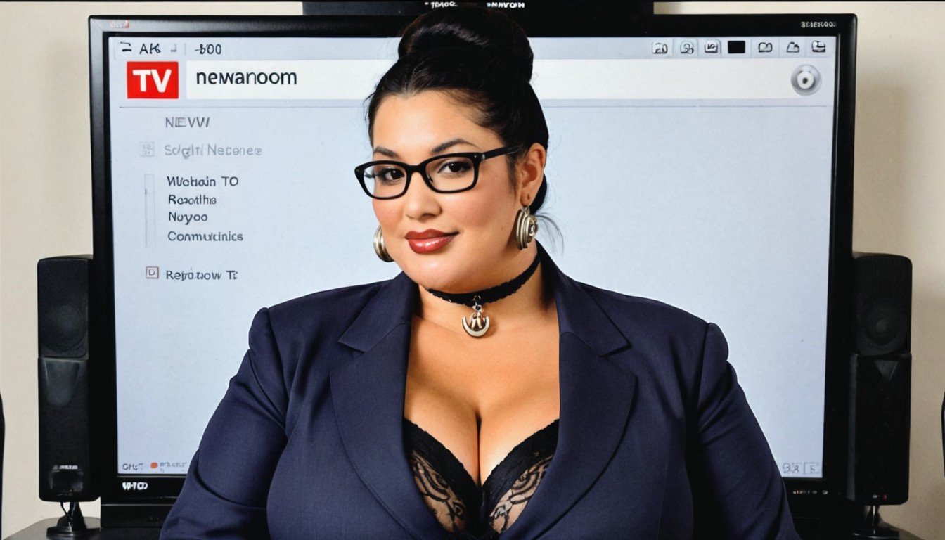 Wide Angle, Paper Manuscript On An Presenters Table, Choker With Bell BBW AI Porn