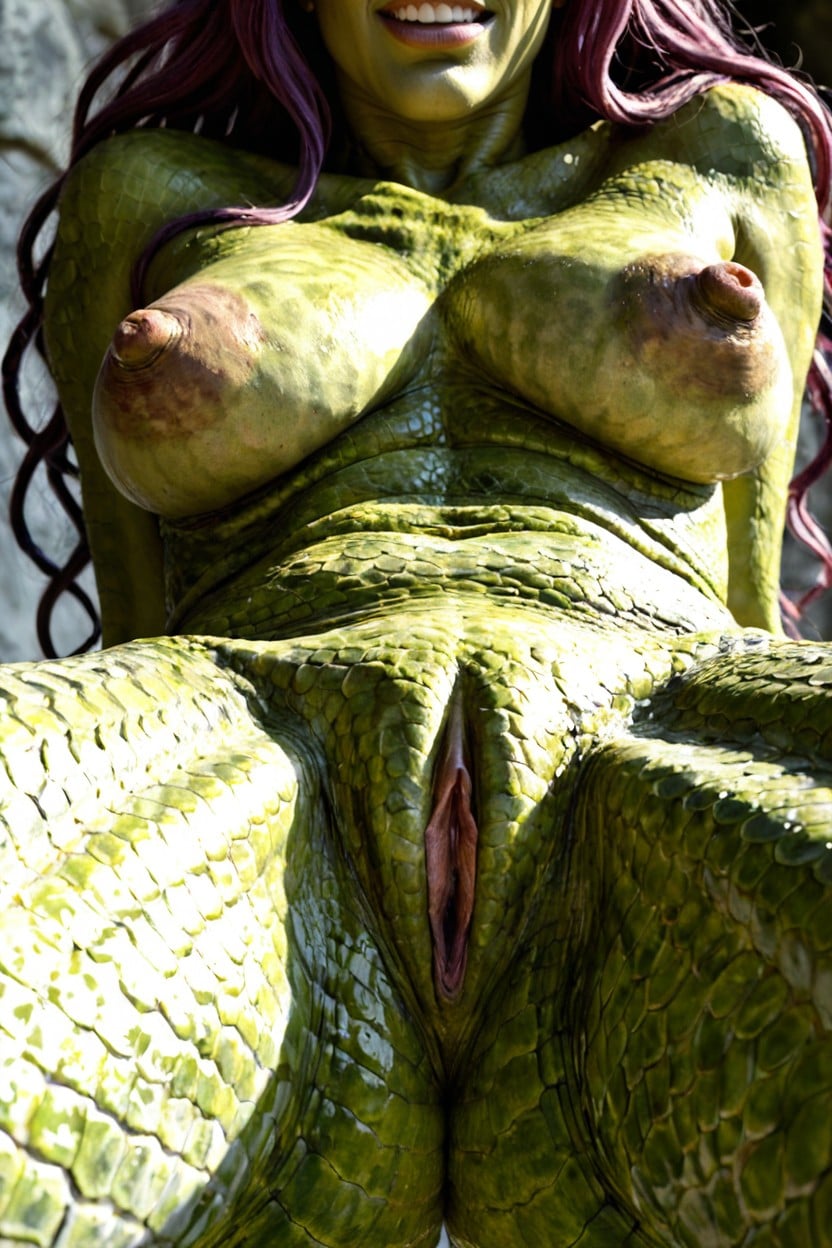 Scaley Areolas, Beautiful Face, Waist View Porno IA