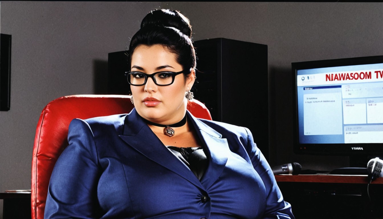 Long Black Hair, Clothed Hyper Massive Gigantic Perky Breasts, Choker With Bell BBW AI Porn