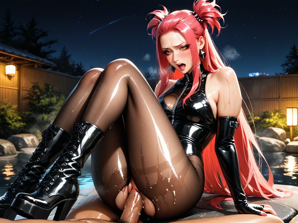 Cinematic Realism, Very Aesthetic, Leather Elbow Fingerless Gloves Hentai AI Porn