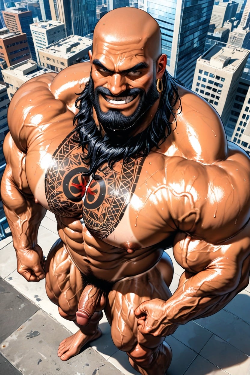 Tattoos, Massive Legs, Huge Neck AI Gay Porn