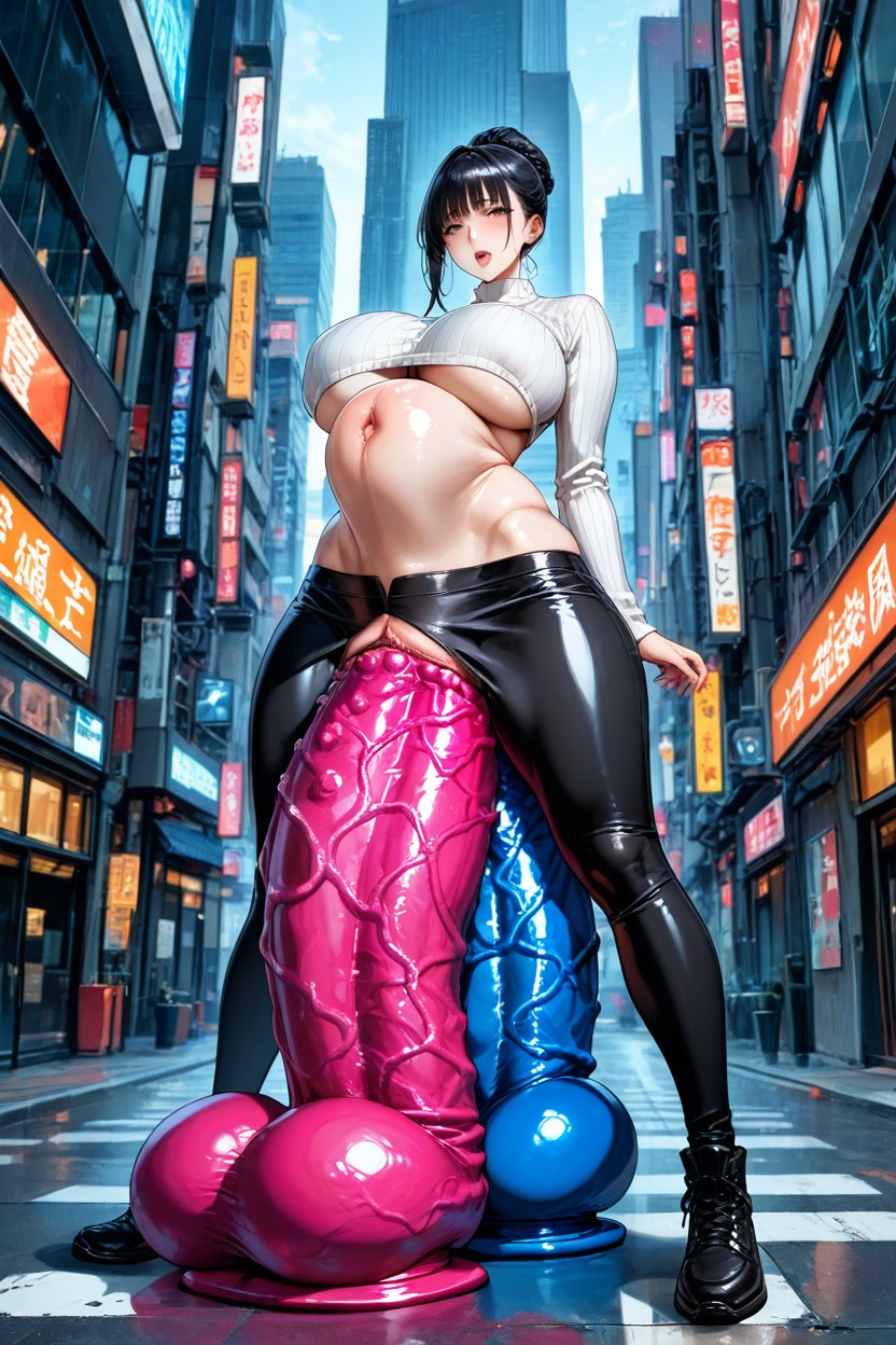 Gigantic Deformation, Largest Dildo Possible, Round Belly Hentai AI Porn