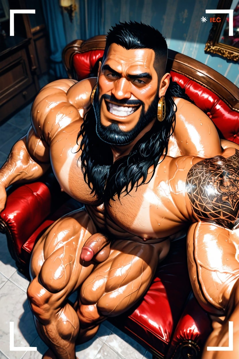 Wide Back, Long Black Beard, Thick Eyebrowns AI同性恋黄片