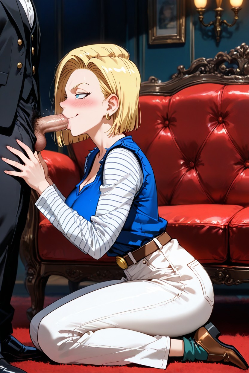Sucking Cock, Medium Ass, Side View Hentai AI Porn
