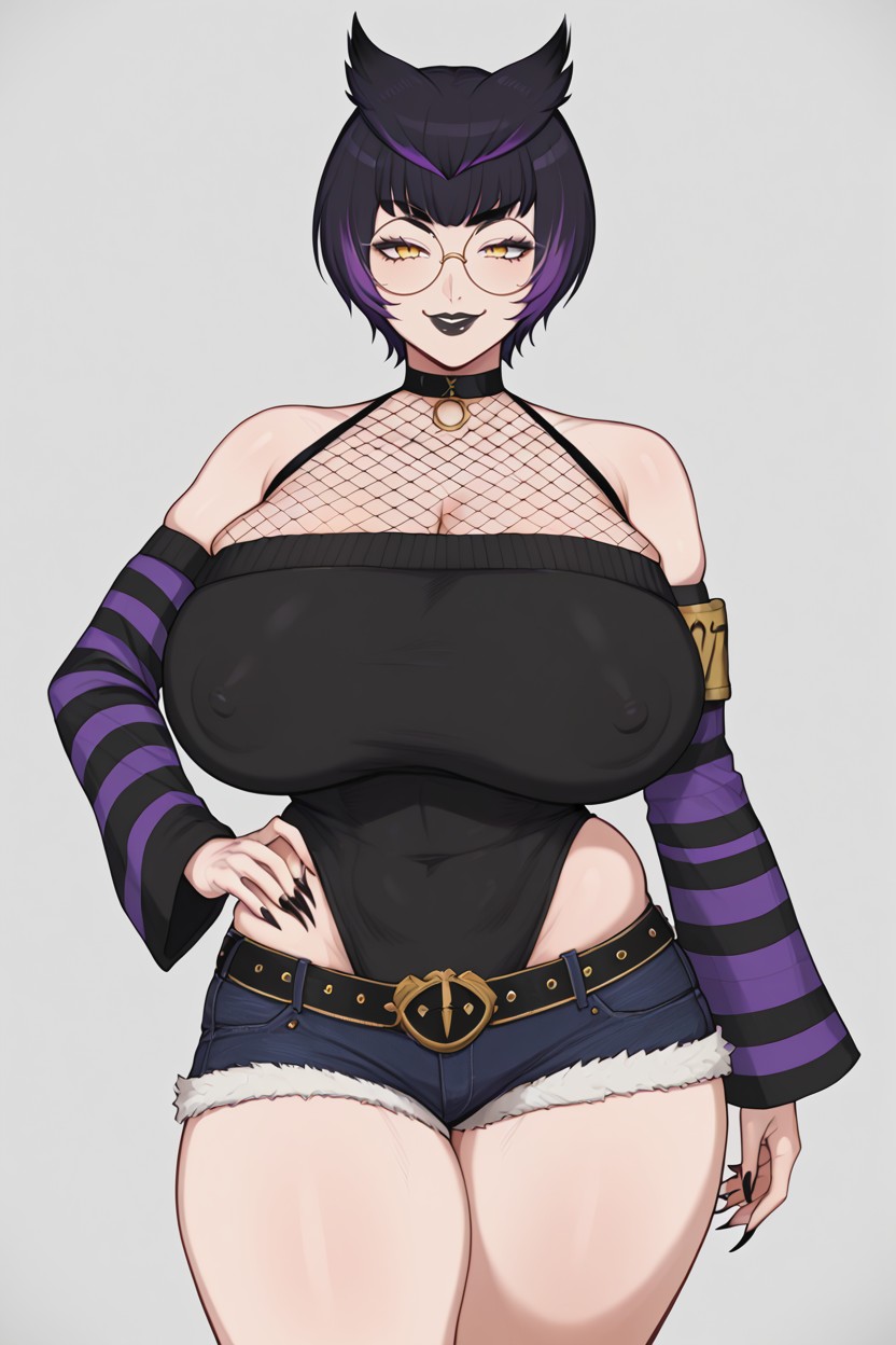 Cowboy Shot, Big Thighs, Owl Ears Hentai AI Porn