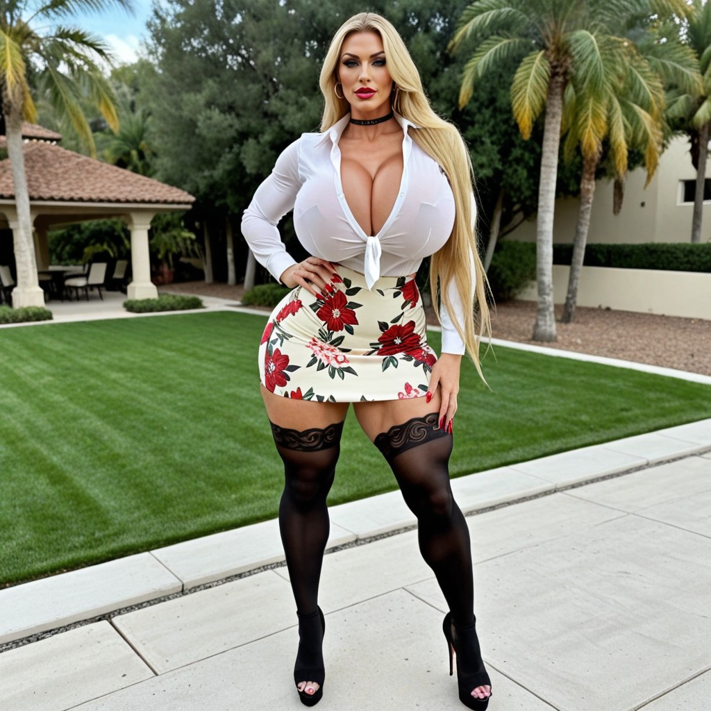 Pretty Face, Escote, Red Lipstick Porno IA