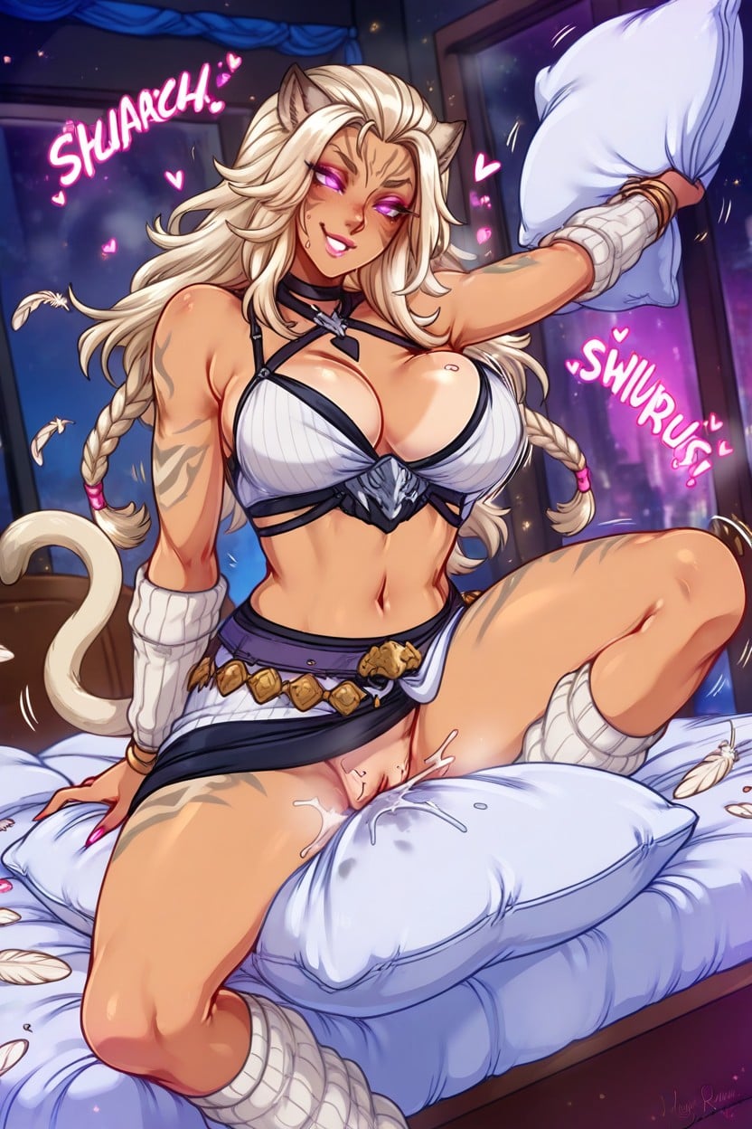 Prostitute Slut, Pillow In Between Thighs, Riding Pillow ヘンタイAIポルノ