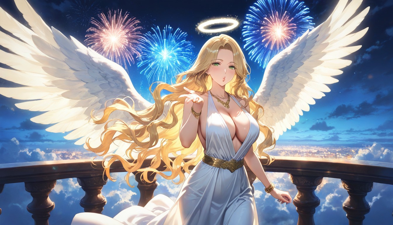 Green Eyes, Wavy Hair, Standing Hentai IA