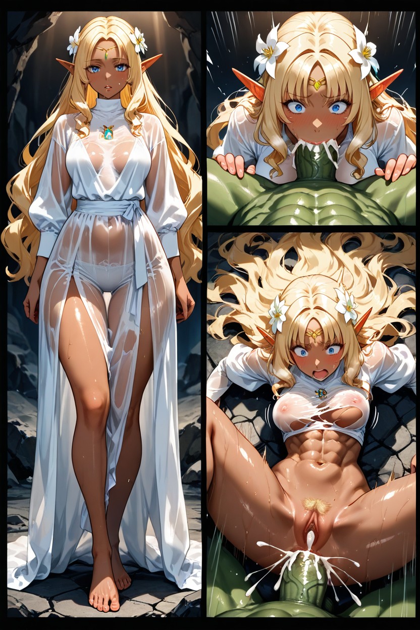 Insanely Long Wavy Hair, Soft Abs, Ultra Detailed Feet Hentai IA