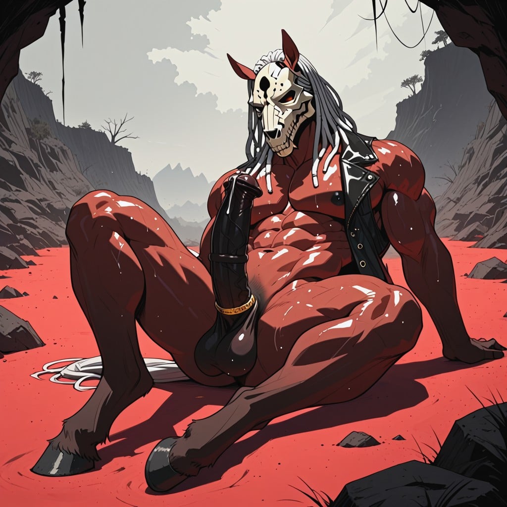Nude, Front View, Black Penis Furry AI Porn