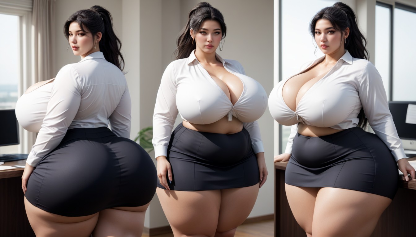 Standing, D Hentai, Extremely Large Ass BBW AI Porn