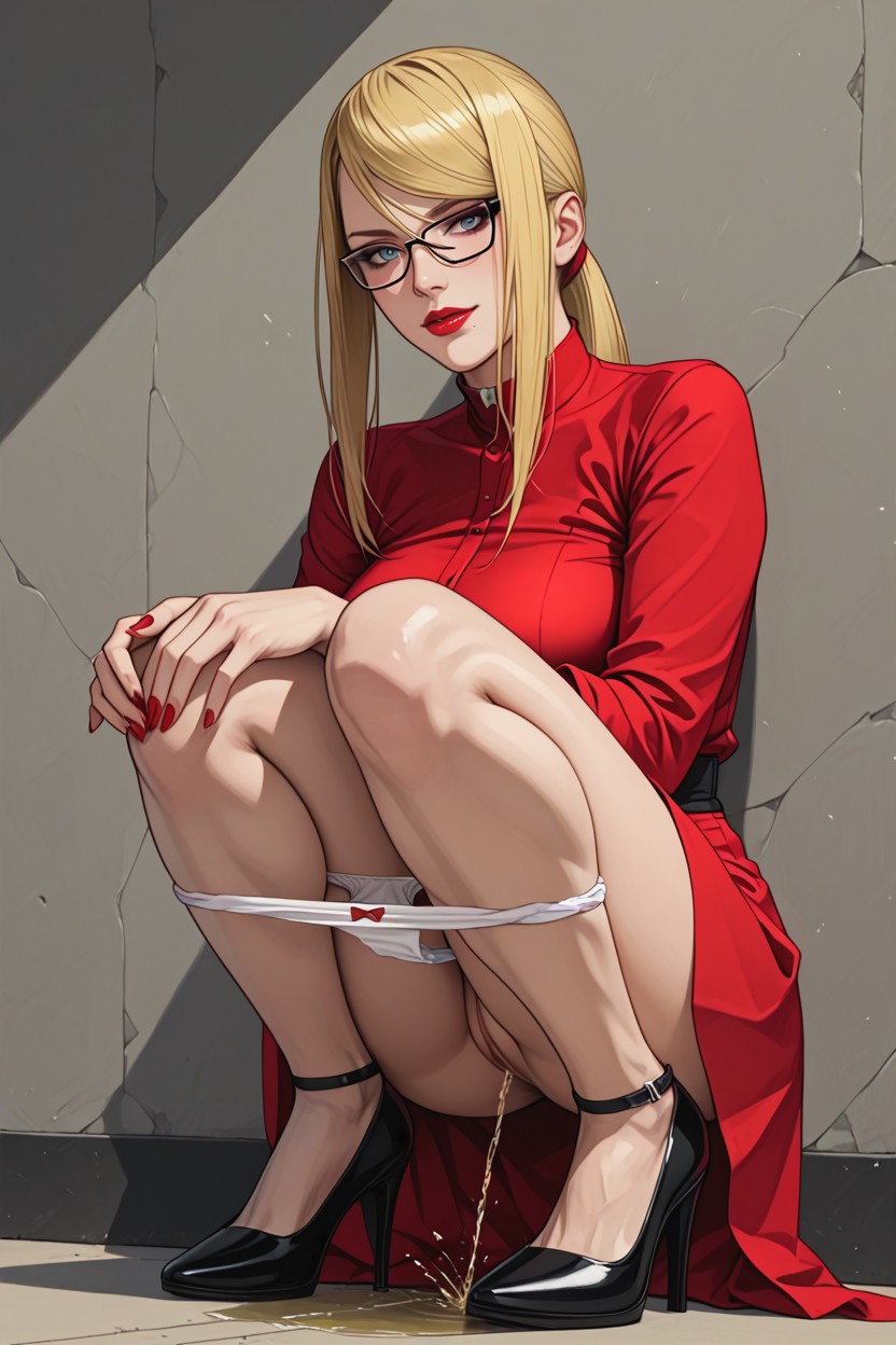 Eye Contact, Glasses, Desperately Peeing Hentai IA