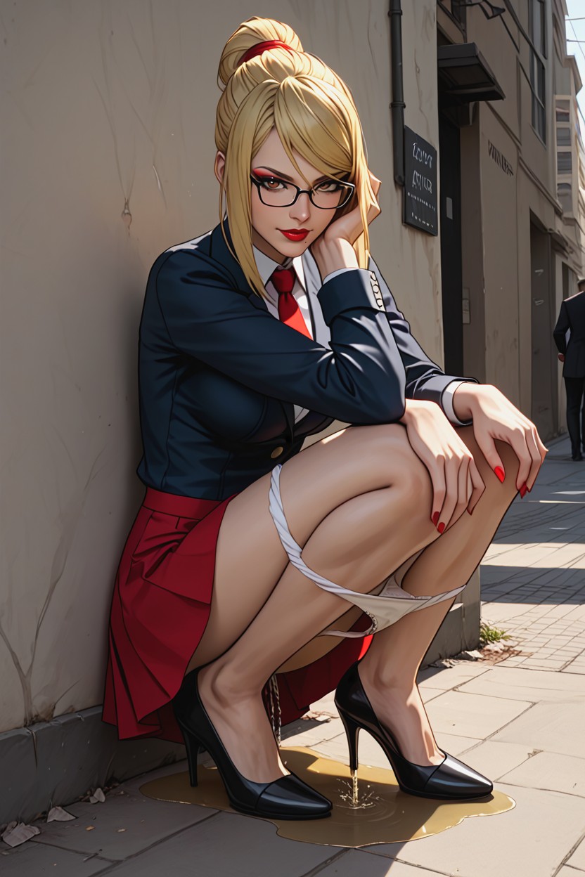 Hyper Pee Stream, Brown Eyes, Shoes Hentai AI Porn