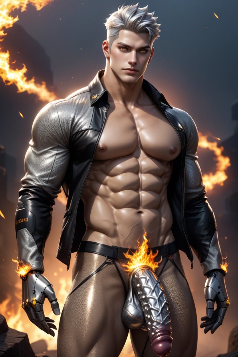 Silver Hair, Robotic Cock, Naked Porno gay IA