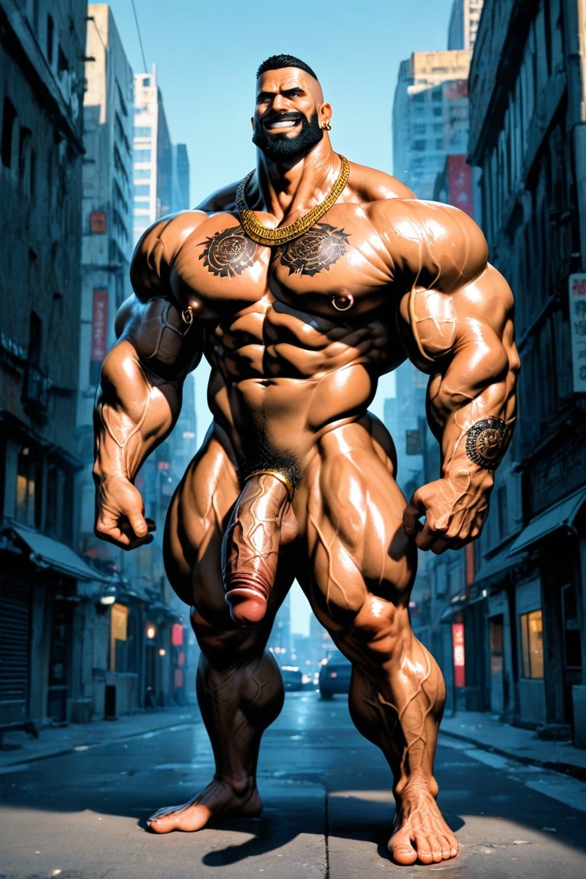 Naked, Vue De Côté, Huge Veins Porno IA Gay