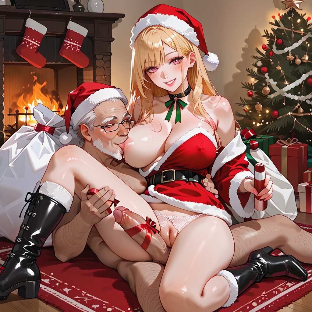 Body Wrapped By Ribbons, Accurate Penis, Pink Areola AI Porn