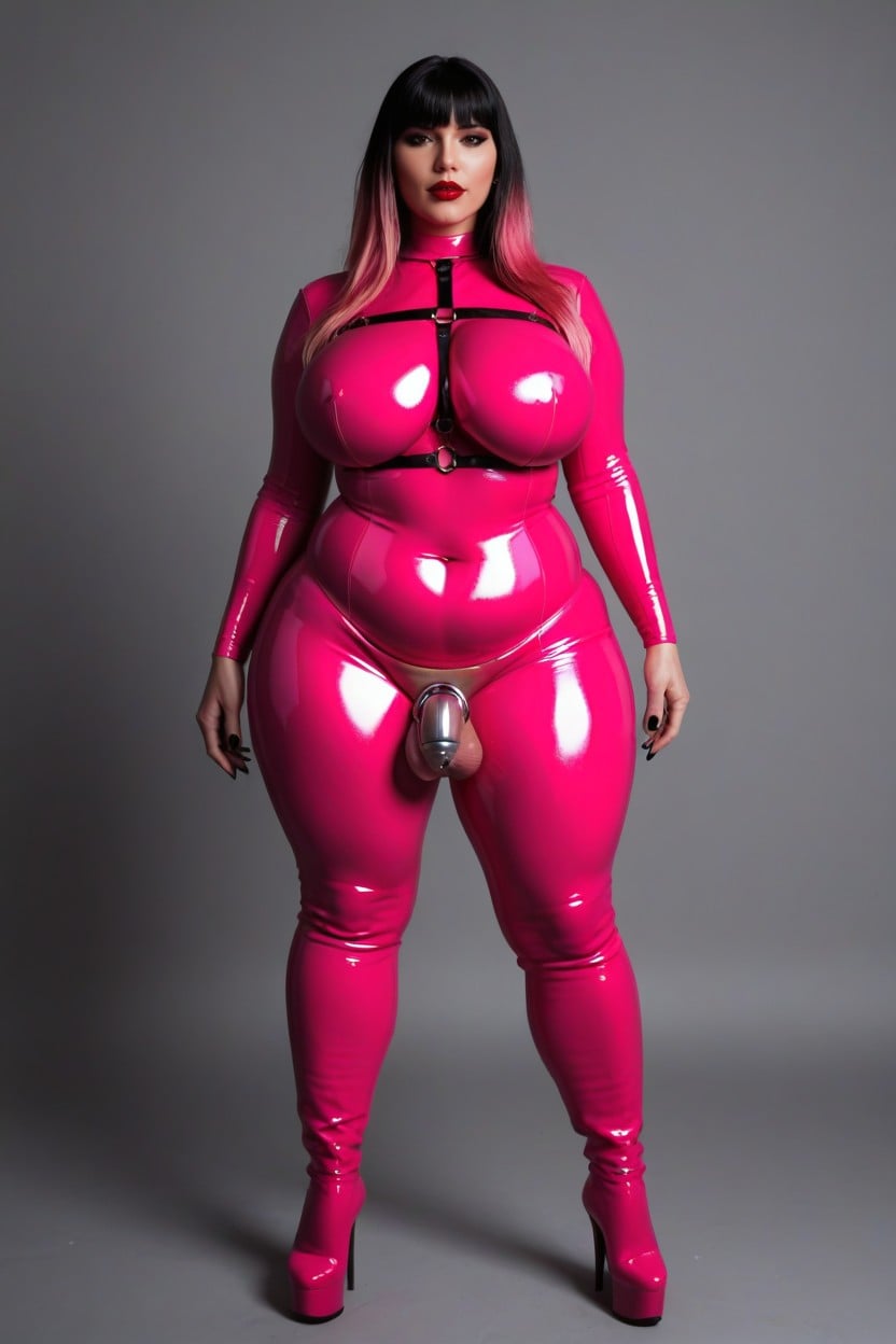 Futanari Cock, Tapered Waist, Thigh Belts Shemale AI Porn