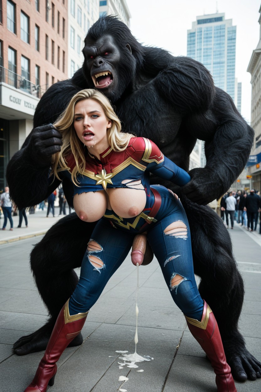Head Held Up By Beast, Staring At Camera, Virgin Porno IA