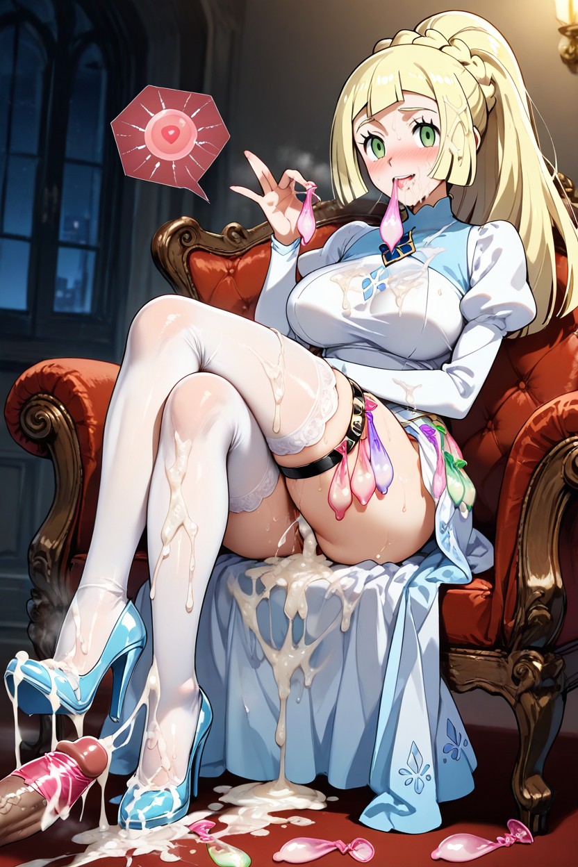 Legs Crossed, Cum On Clothes Huge Amount Of Cum, Foot Stepping Into Semen Soaked High Heels Hentai IA