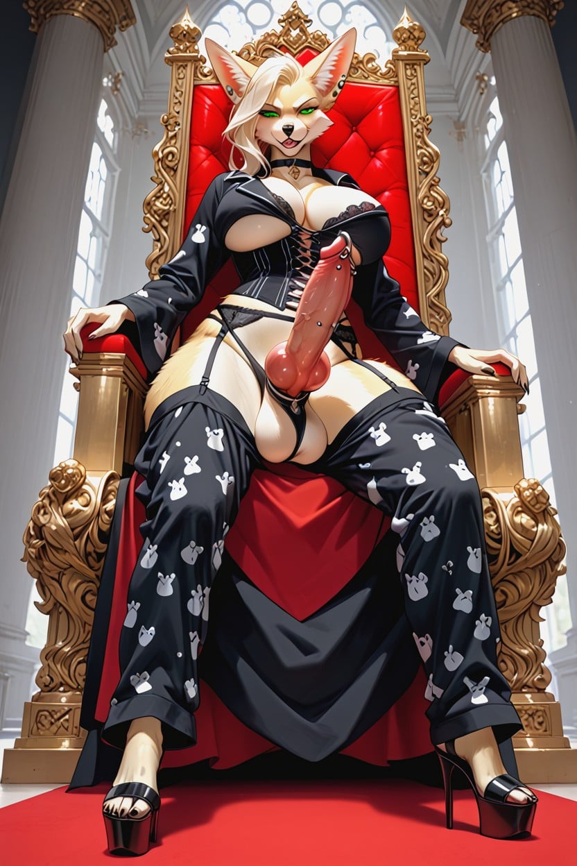 Undercut Hair, By The Size Of Her Penis, Tapering Canid Penins Furry AI Porn
