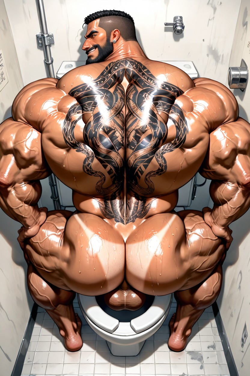 Shaved Body, 后视图, Veiny Muscles AI同性恋黄片