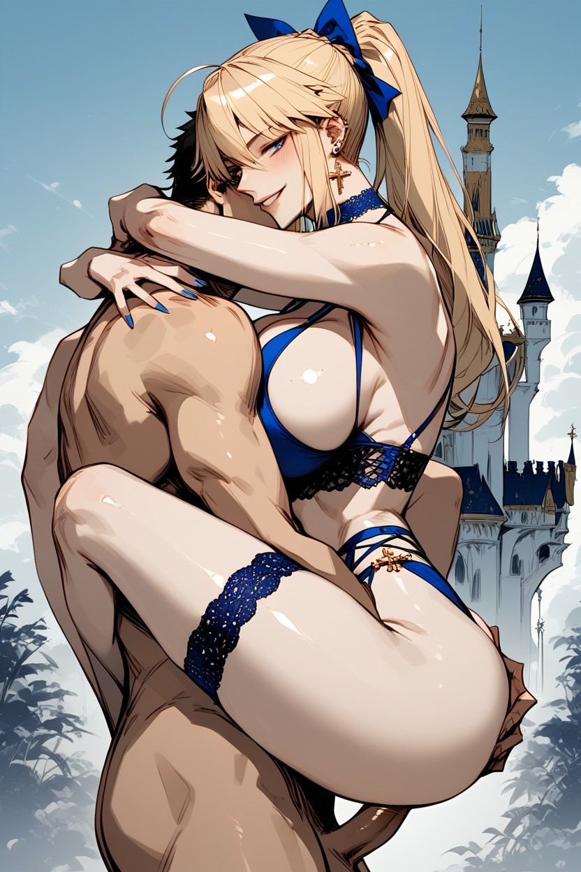 Mischievous (smiling While Blushing), Natural Hips, Naked Arms Hentai AI Porn