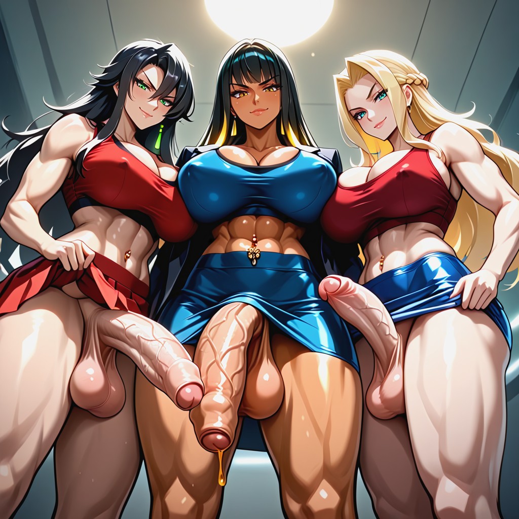 Black Hair In Tight High, Huge Balls, Bright Blue Eyes AI Porn