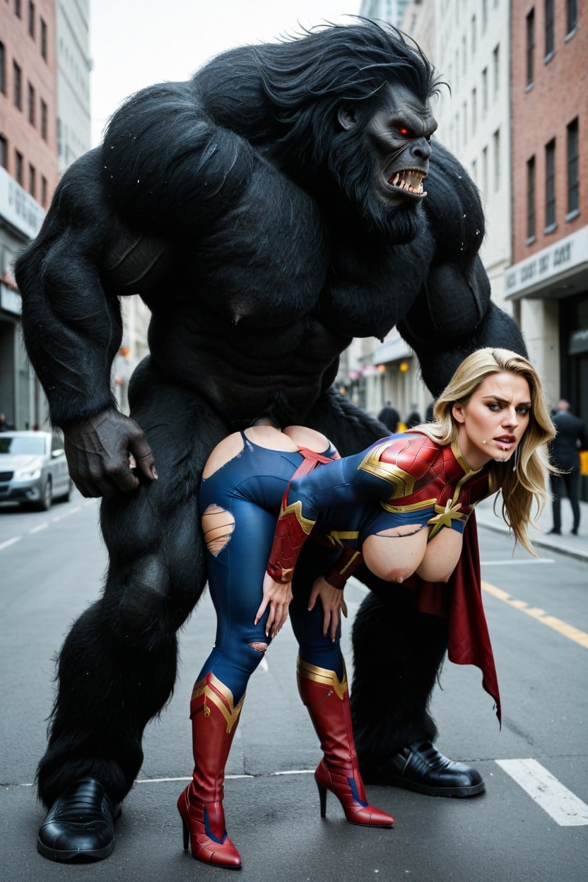 Head Held Up By Beast, Full Body Shot, 18+ Porno IA
