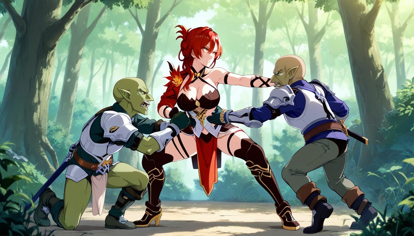 Goblin Grab Waist Of Female, Delgada, Enojada Hentai IA