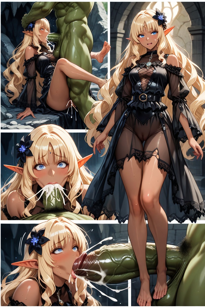 Blue Eyes, Consistent Proportions And Outfit, Full Lips Hentai AI Porn