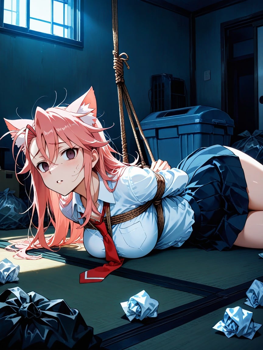 Pelo Despeinado, Orejas De Gato, Empty Eyes Hentai IA