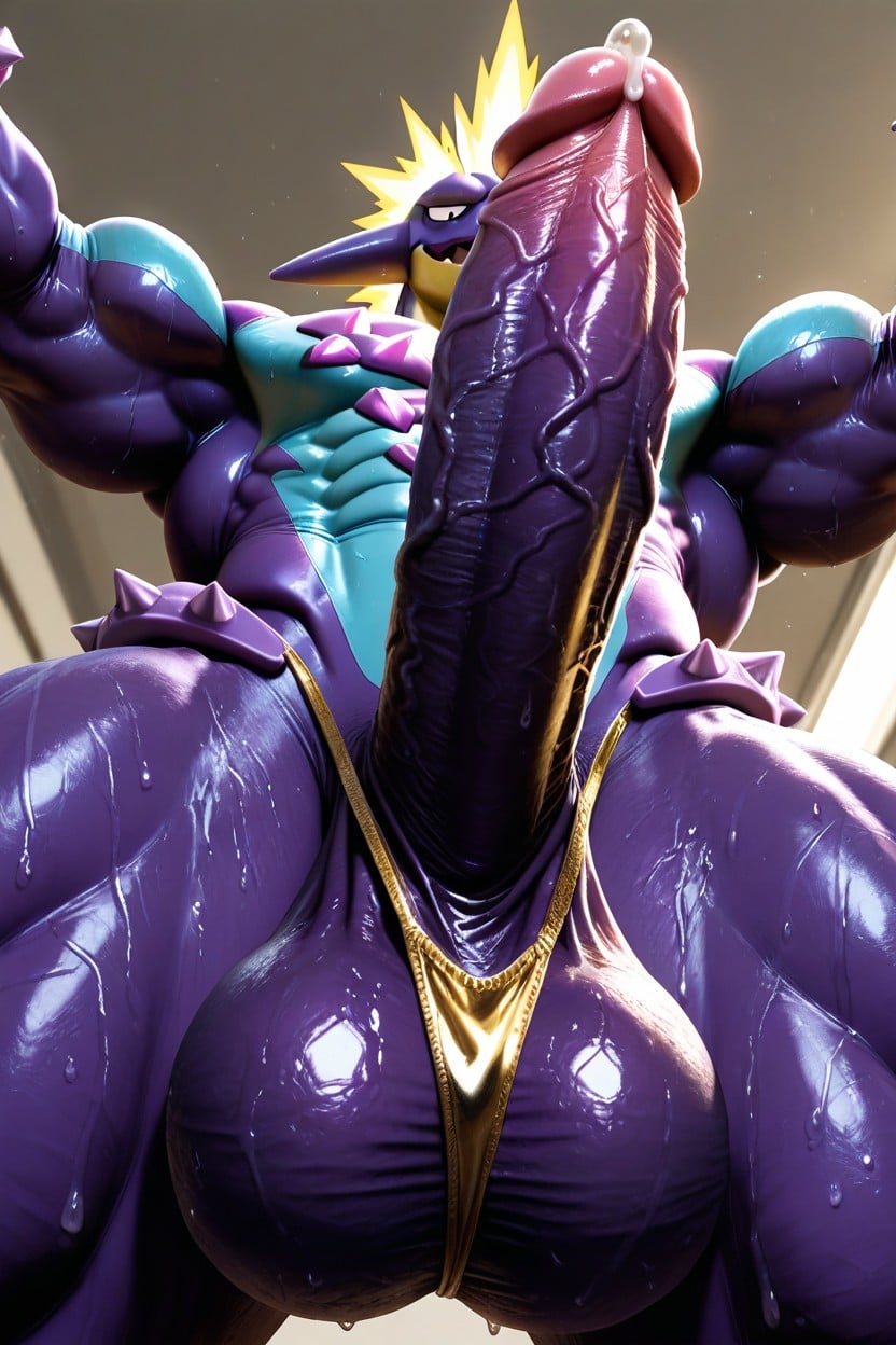 Musky, Purple Skin, Standing AI Gay Porn