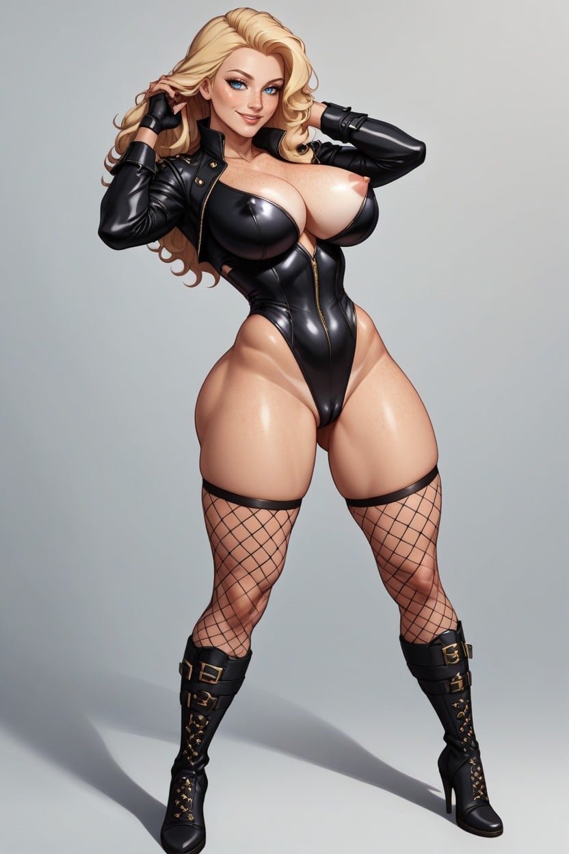 Freckles, Lifting Hair, A Slaveless Black Leotard AI Porn
