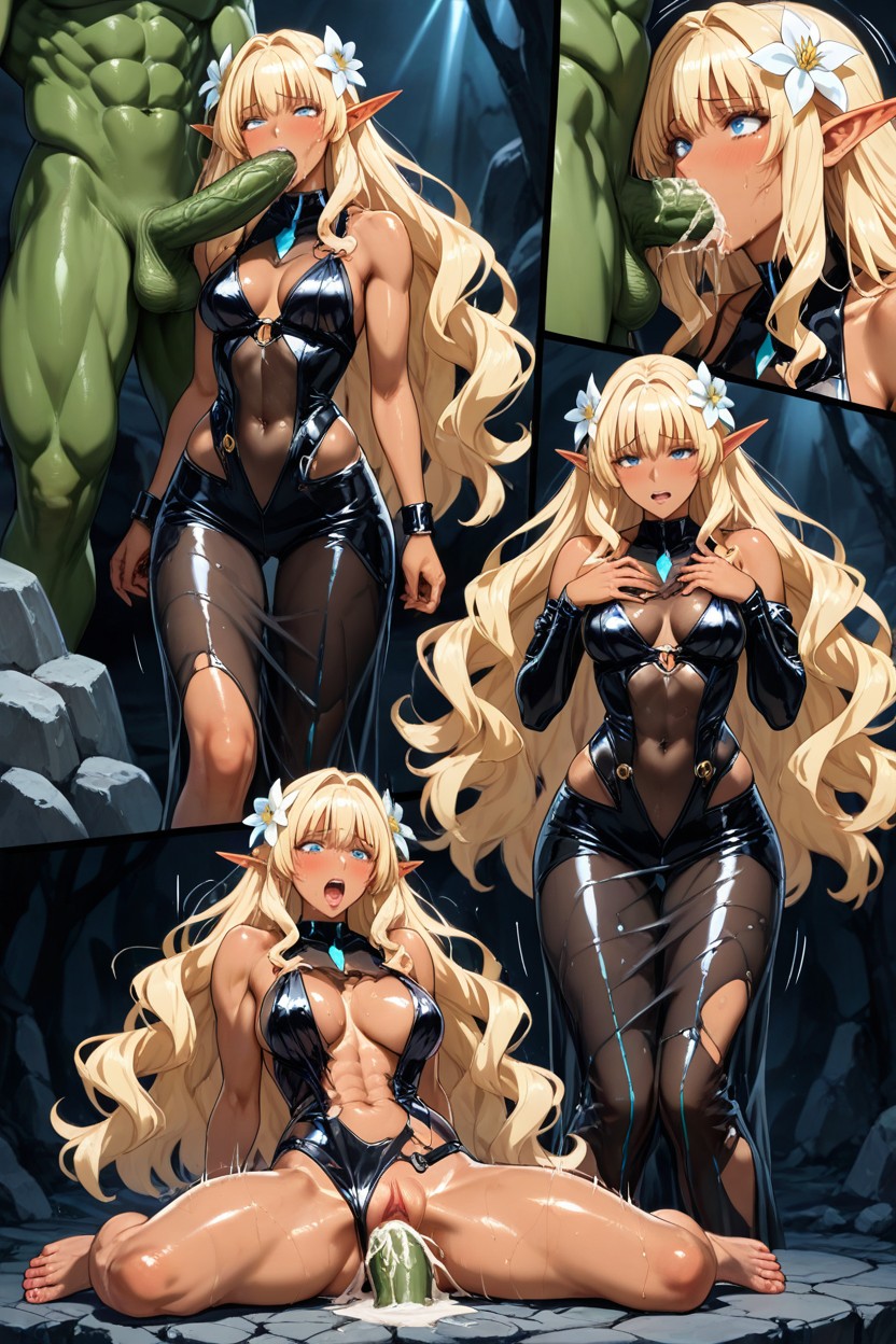Spread Legs, Hyper Long Elegant Legs, Double Penetration Hentai AI Porn