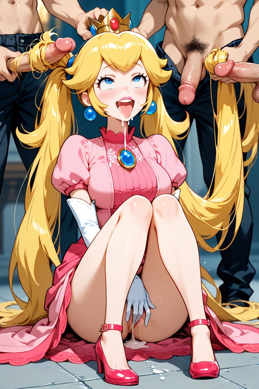 Very Long Hair, Focus On Hair, Man Holding Woman's Head Hentai AI Porn