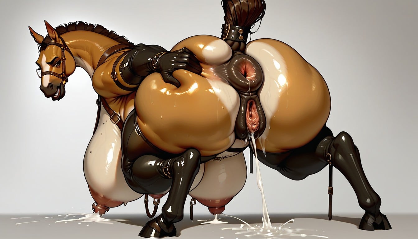 Thick Long Hard Nipples, Full Profile, Anatomically Correct Furry AI Porn