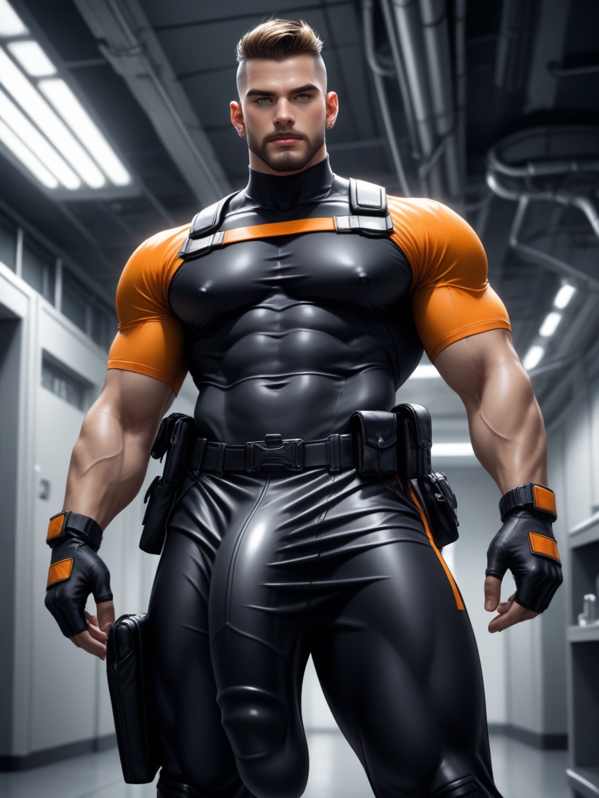 Very Huge Erect Nipples, Huge Veiny Bulge Under Clothing, ボディより大きいペニス ゲイAIポルノ