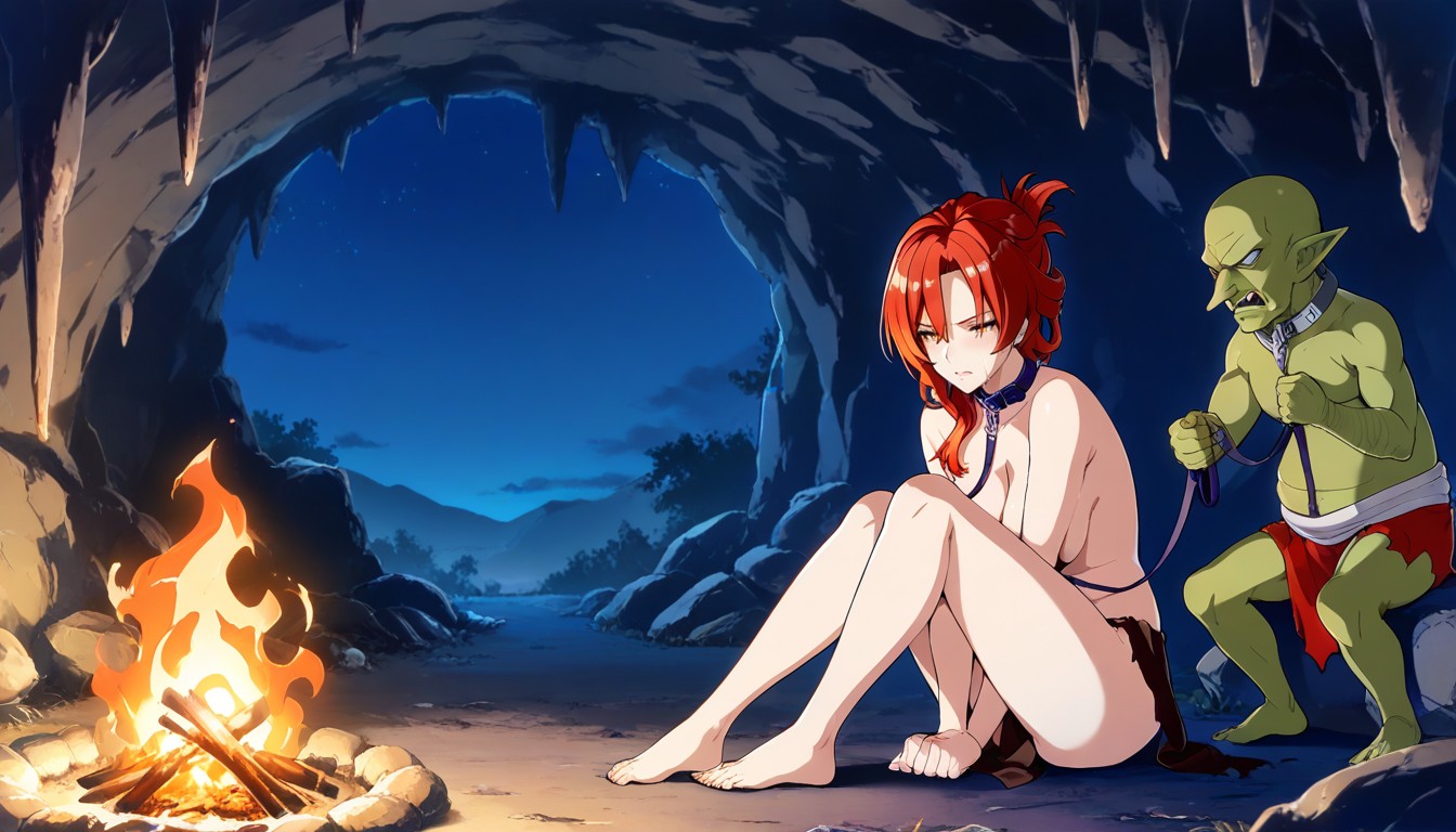 Female, Delgada, Campfire Hentai IA