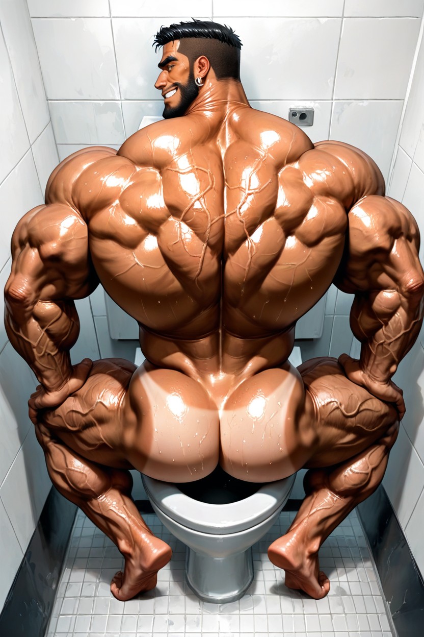 Huge Muscles, Huge Neck, Gloomy Atmosphere Porno IA Gay
