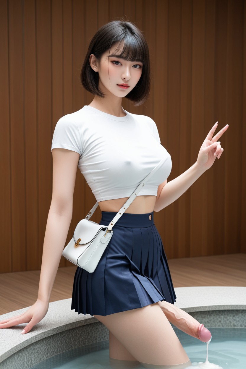 Large Round Ass, Crop Top, Finely Detailed Beautiful Eyes And Detailed Face AI國產黃片
