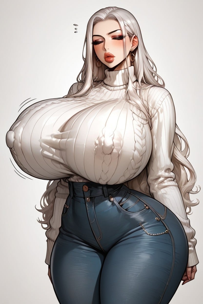 Hyper Long Breasts, 18+, Perfect Tall Body AI Porn