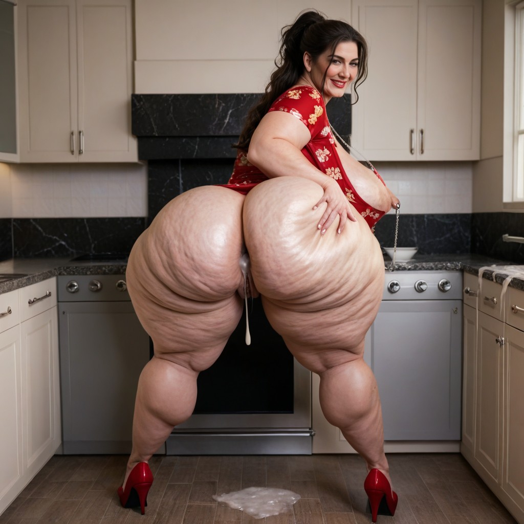 Oversized Fat Camel Toe, Big Wide Hips, Cadena Del Pezón Porno IA