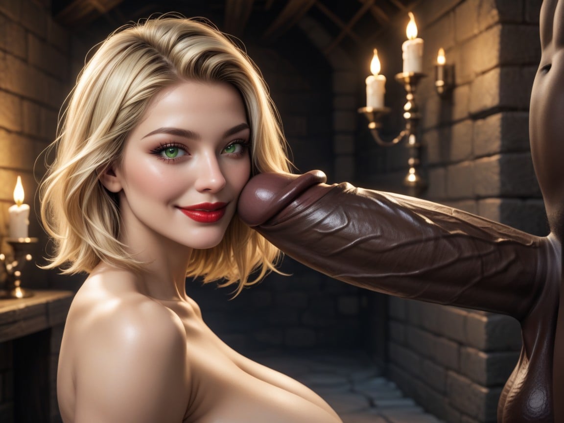 Red Lipstick, Green Eyes, Large Smile Hentai AI Porn