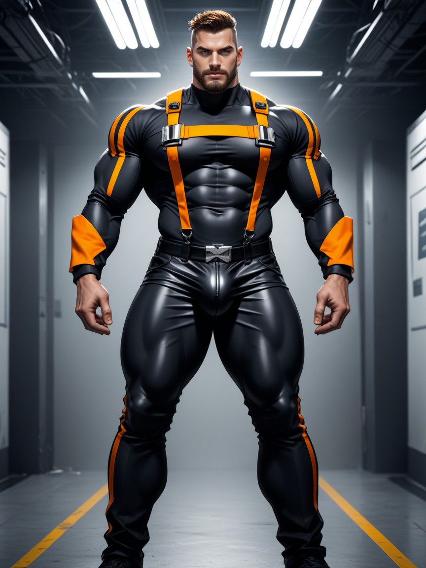 Extremely Massive Bulge Under Clothes, Very Muscular, Radiation ゲイAIポルノ