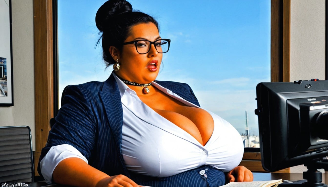 Emphasizes The Bulge Of Own Huge Boobs, Japonés, Female News Anchor Porno BBW IA